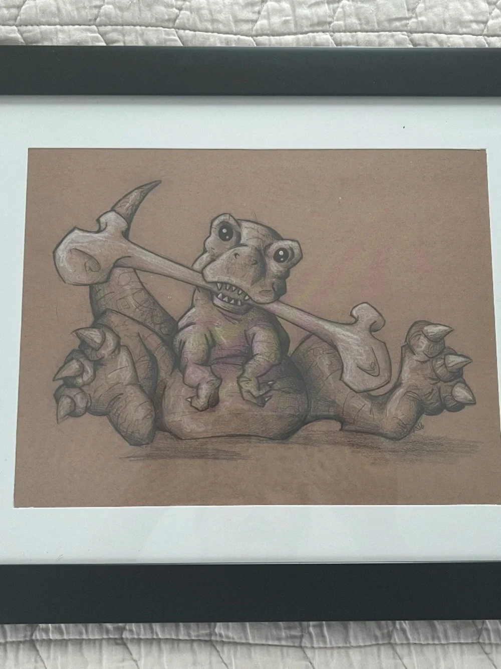 Dinosauer Drawing (artist//not print) with frame